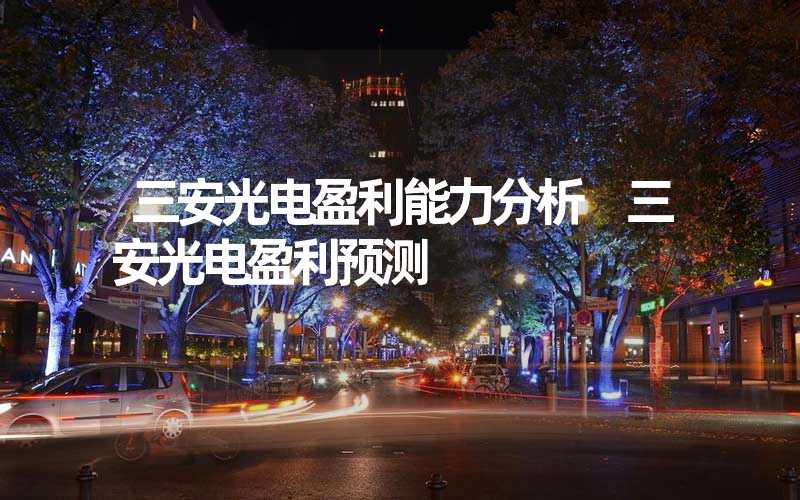三安光电盈利能力分析 三安光电盈利预测
